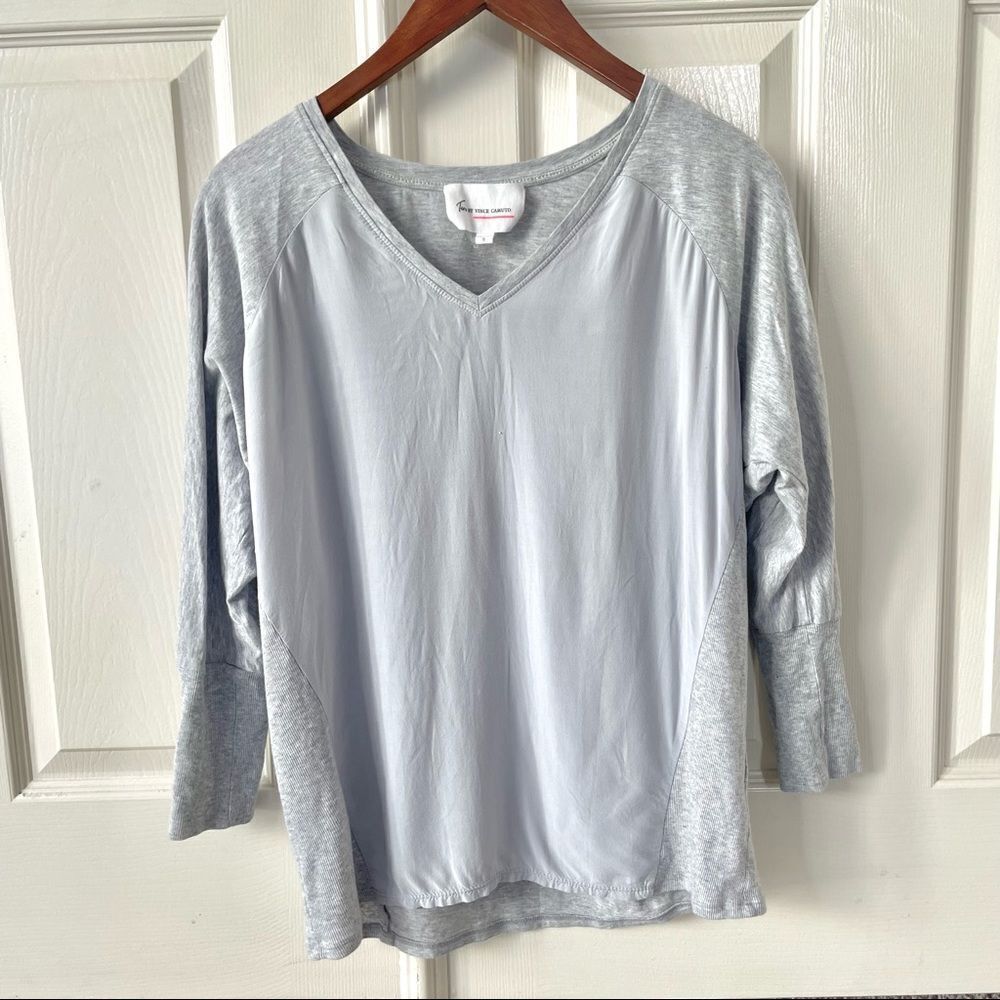 Two by Vince Canuto grey long sleeved V neck top